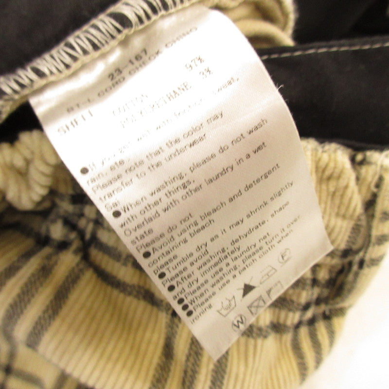 【中古】430 - FOURTHIRTY - | フォーサーティー BT-L CORD CHECK CHINO パンツ 23-167 ベージュ サイズ:2