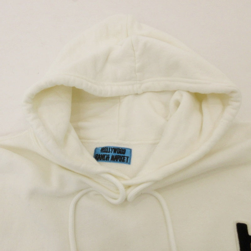 【中古】HOLLYWOOD RANCH MARKET | ハリウッドランチマーケット レイジーHワッペンスウェットフーディ パーカー ホワイト サイズ:S