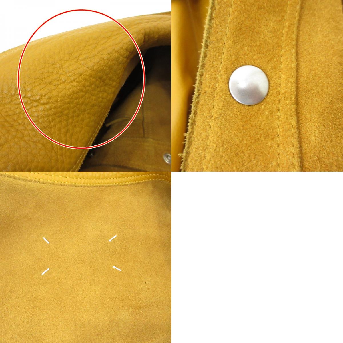 【中古】Maison Margiela | メゾンマルジェラ Reversible Leather Sports Jacket ブルゾン S30AM0526 イエロー サイズ:54