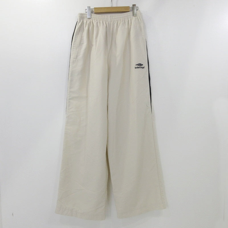 【中古】BALENCIAGA | バレンシアガ 3B LOGO SPORTS TRACK PANTS パンツ 746510 TQ43 アイボリー サイズ:S