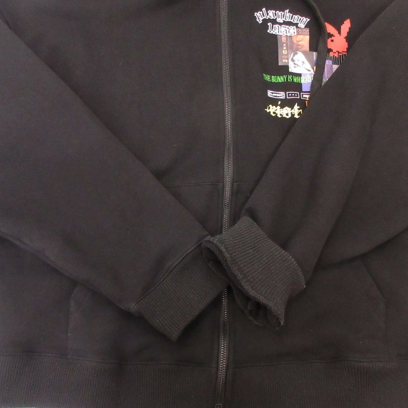 【中古】GENZAI | ゲンザイ Collage Zip Hoodie パーカー GZ1129 ブラック サイズ:XL