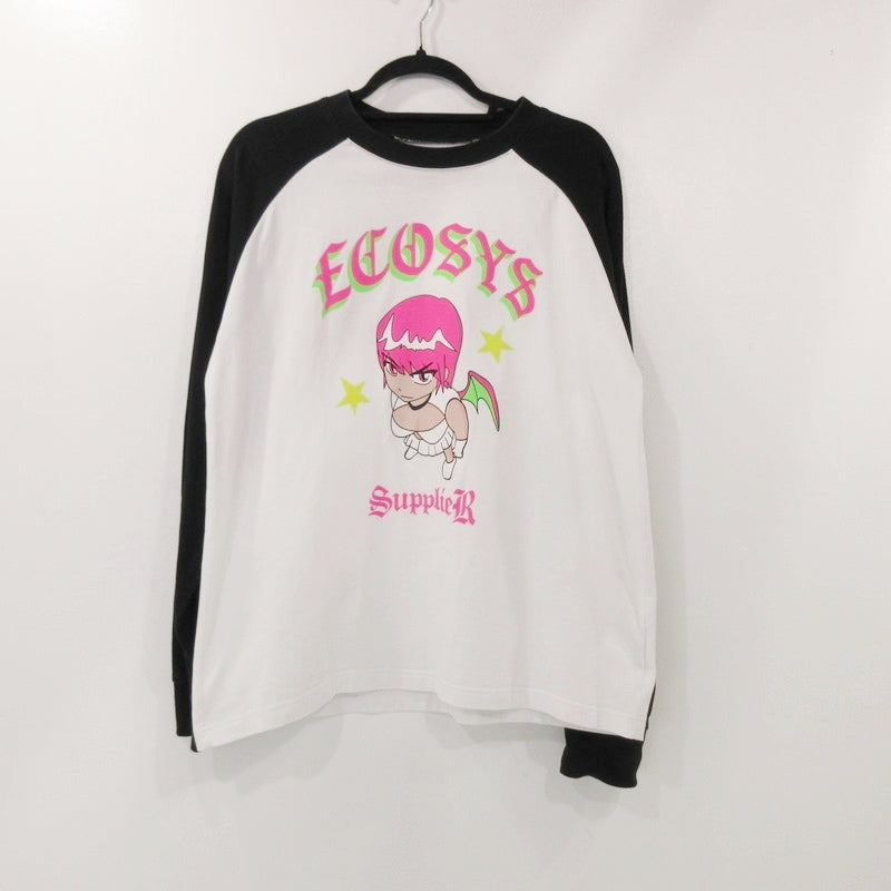 【中古】SUPPLIER | サプライヤー DEVIL GIRL LONG SLEE 長袖Tシャツ ホワイト サイズ:M