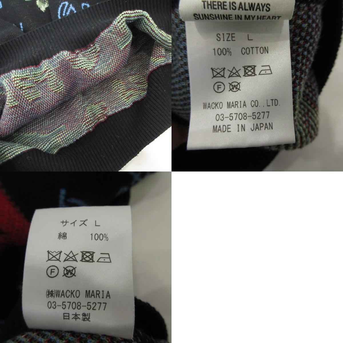 【中古】WACKOMARIA | ワコマリア ROSE JACQUARD SWEATER セーター 22FWE-WMK ブラック サイズ:L