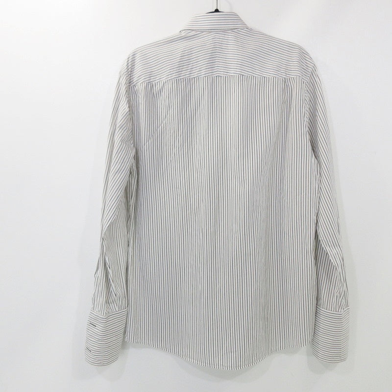 【中古】LOUIS VUITTON | ルイ・ヴィトン ストライプドレスシャツ 長袖シャツ 国内正規品 ホワイト サイズ:41