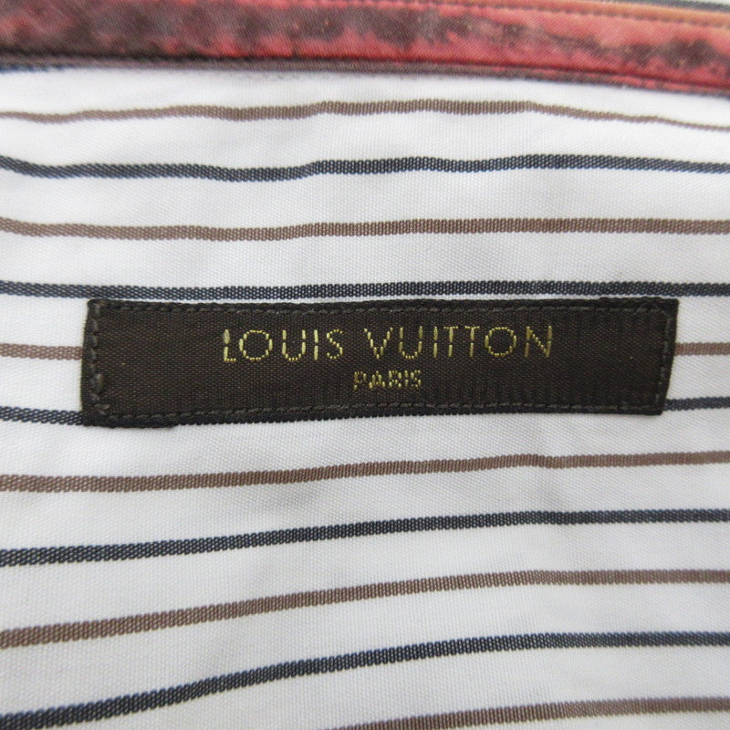 【中古】LOUIS VUITTON | ルイ・ヴィトン ストライプドレスシャツ 長袖シャツ 国内正規品 ホワイト サイズ:41