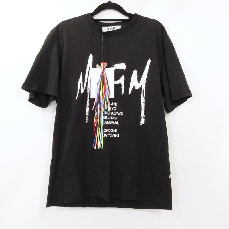【中古】MSGM | エムエスジーエム T-SHIRT WITH GRAFFITI LOGO 半袖Tシャツ 195298 国内正規品 ブラック サイズ:XS