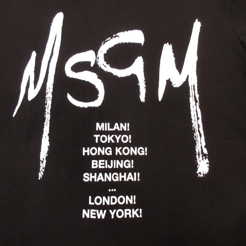 【中古】MSGM | エムエスジーエム T-SHIRT WITH GRAFFITI LOGO 半袖Tシャツ 195298 国内正規品 ブラック サイズ:XS