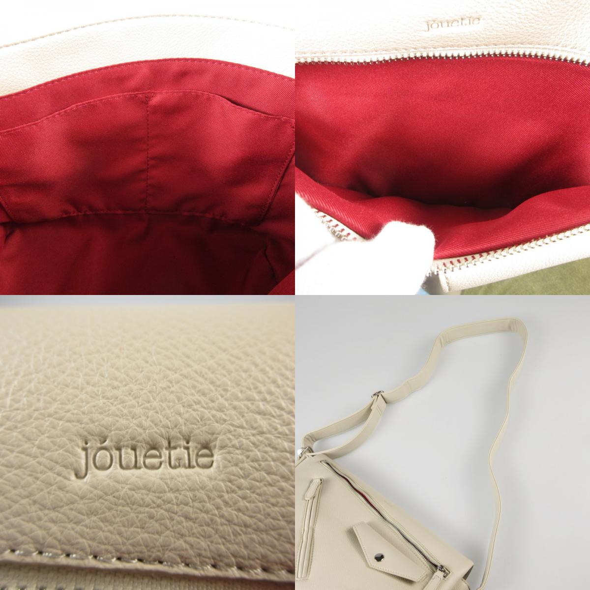 【中古】jouetie | ジュエティ グレインPU ライダース メッセンジャー ショルダーバッグ ショルダーバッグ 2024S/S アイボリー