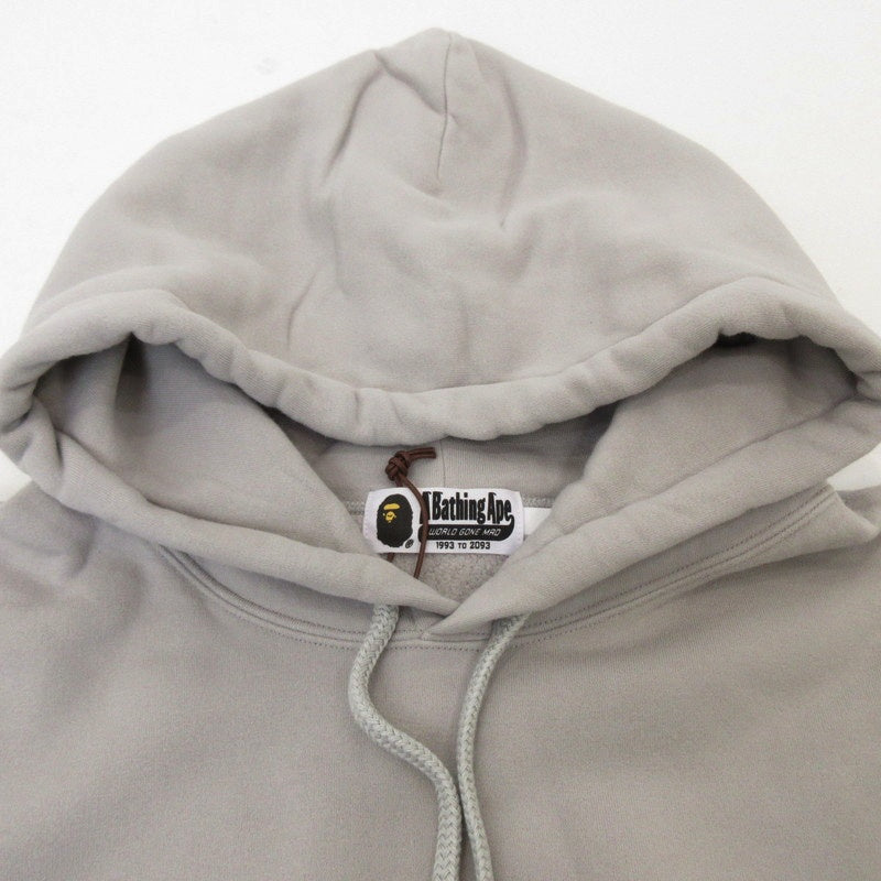 【中古】A BATHING APE | アベイシングエイプ APE HEAD ONE POINT PULLOVER HOODIE パーカー 1J80114005 グレー サイズ:L