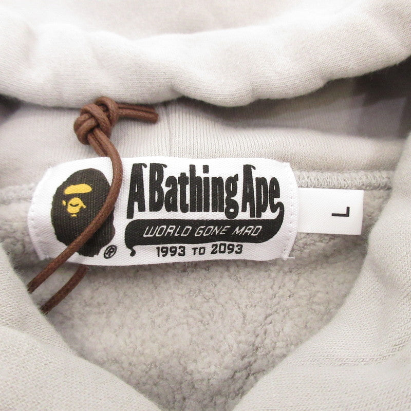 【中古】A BATHING APE | アベイシングエイプ APE HEAD ONE POINT PULLOVER HOODIE パーカー 1J80114005 グレー サイズ:L