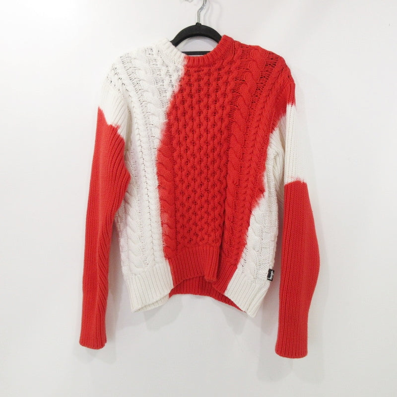 【中古】STUSSY | ステューシー Tie Dye Fisherman Sweater セーター 117188 レッド サイズ:M