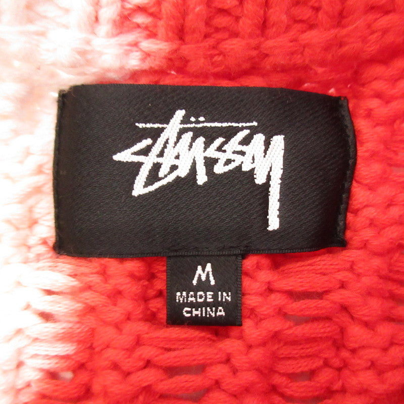 【中古】STUSSY | ステューシー Tie Dye Fisherman Sweater セーター 117188 レッド サイズ:M