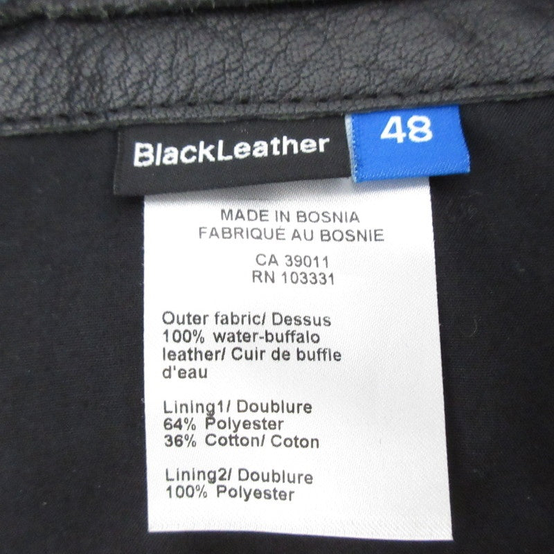 【中古】BMW | ビーエムダブリュー Black Leather Jacket レザー ブラック サイズ:48