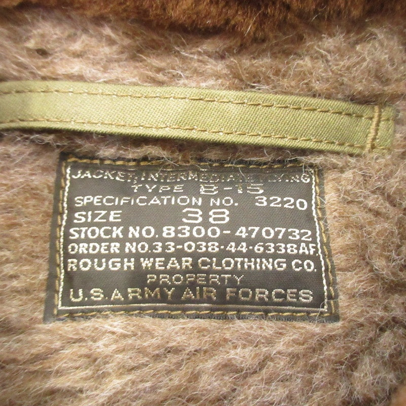 【中古】Buzz Rickson's | バズリクソンズ Type B-15 534th BOMB. SQ. 381st BOMB. GP. ミリタリーコート BR15598 カーキ サイズ:38