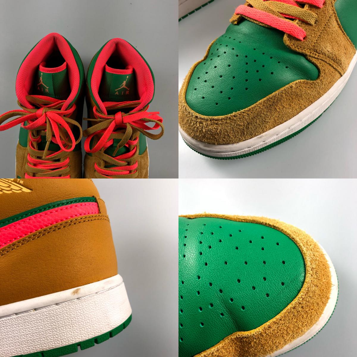 【中古】NIKE | ナイキ AIR JORDAN 1 MID WHEAT AND WATER MELON スニーカー DX4332-700 グリーン 30cm
