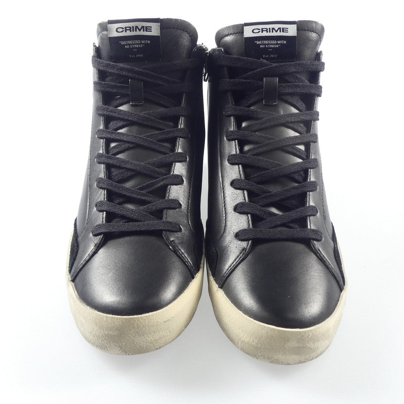 【中古】 DISTRESSED HIGH スニーカー 18070AA6.20 ブラック 26.5cm