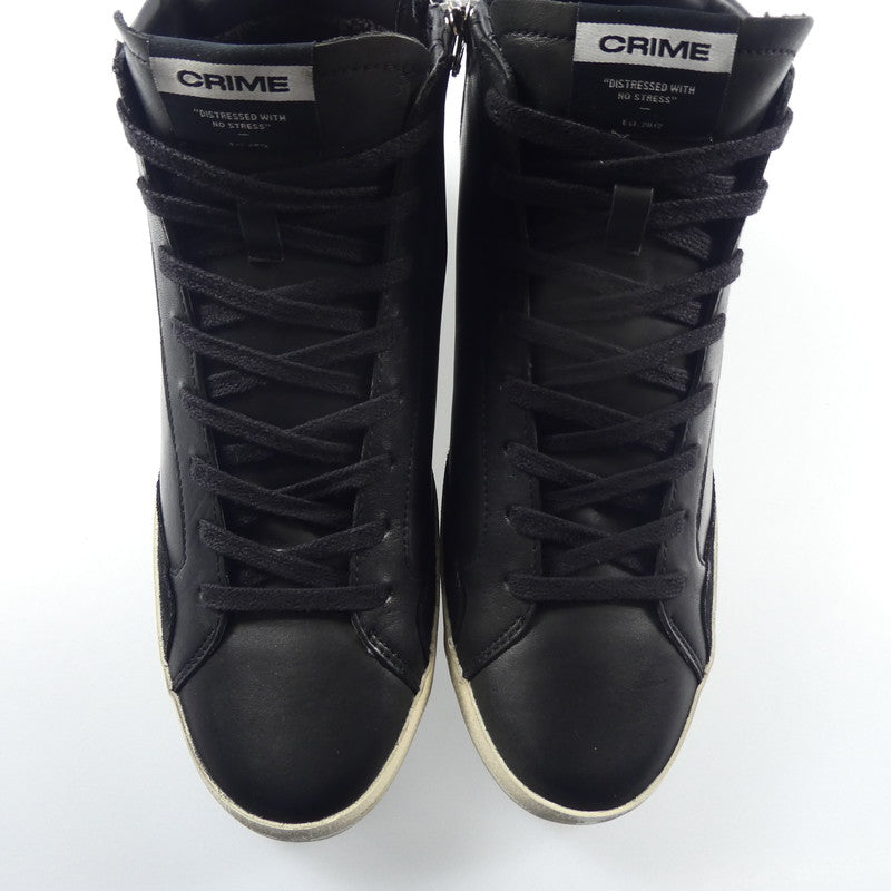 【中古】 DISTRESSED HIGH スニーカー 18070AA6.20 ブラック 26.5cm