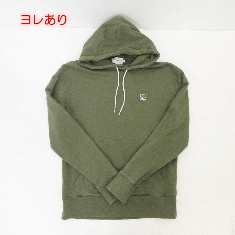 【中古】MAISON KITSUNE | メゾンキツネ GREY FOX HEAD PATCH CLASSIC HOODIE パーカー JM00312KM0001 グリーン サイズ:M