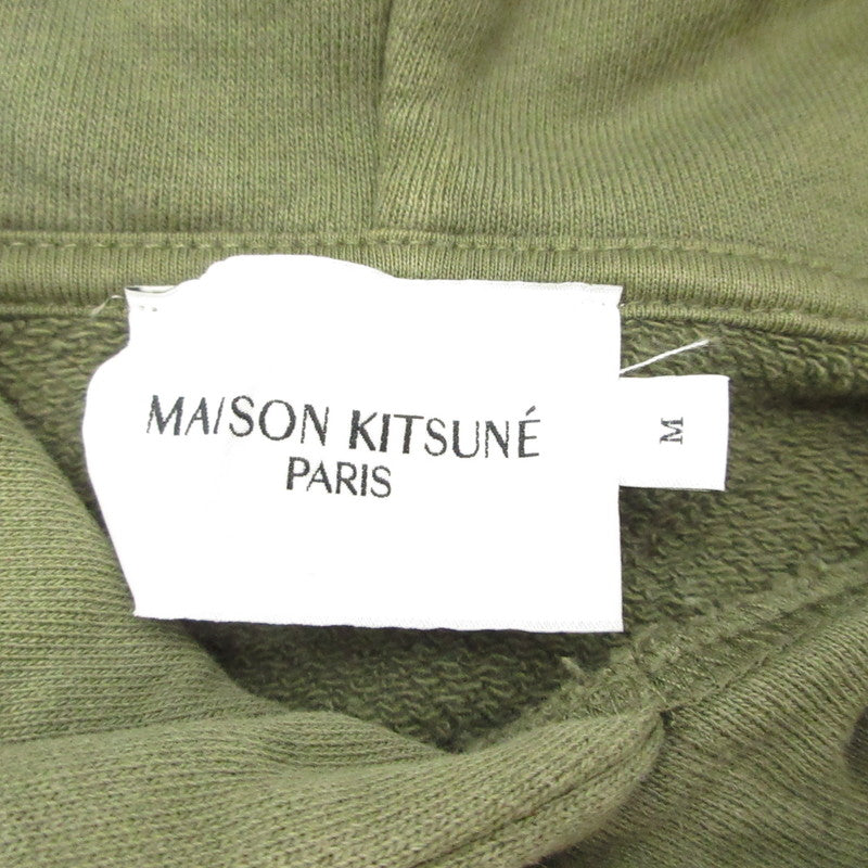 【中古】MAISON KITSUNE | メゾンキツネ GREY FOX HEAD PATCH CLASSIC HOODIE パーカー JM00312KM0001 グリーン サイズ:M