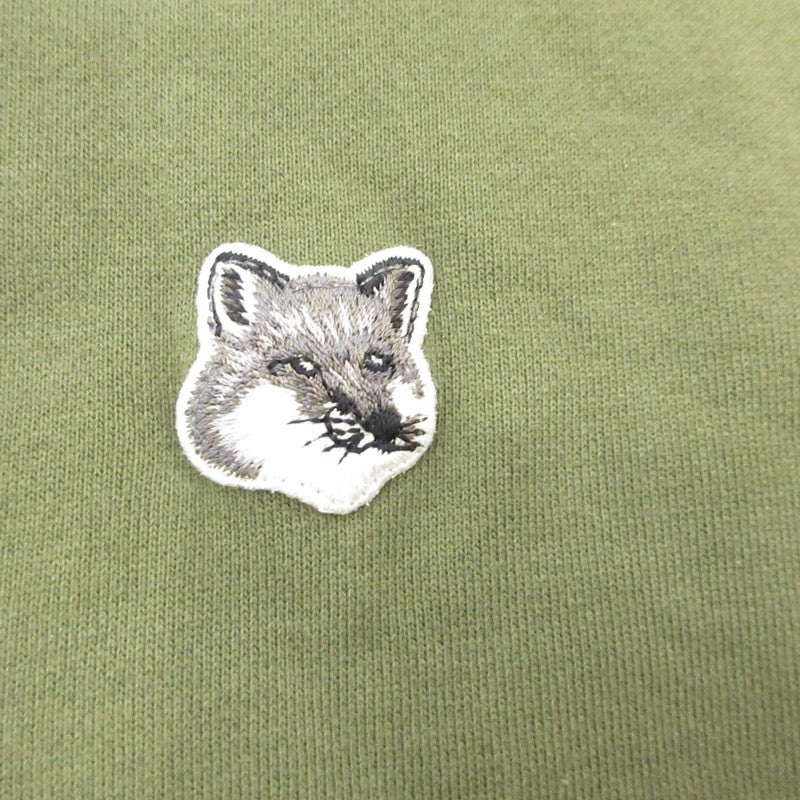 【中古】MAISON KITSUNE | メゾンキツネ GREY FOX HEAD PATCH CLASSIC HOODIE パーカー JM00312KM0001 グリーン サイズ:M