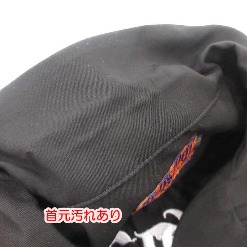 【中古】APHRODITE GANG | アプロディーテギャングアフロディーテギャング LOGO L/S OPEN COLLAR SHIRT 半袖シャツ ブラック サイズ:L