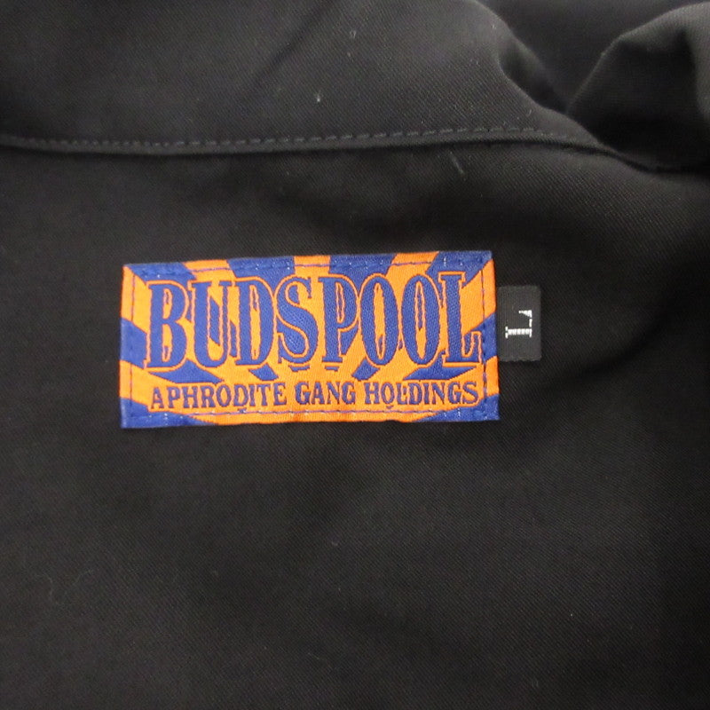 【中古】APHRODITE GANG | アプロディーテギャングアフロディーテギャング LOGO L/S OPEN COLLAR SHIRT 半袖シャツ ブラック サイズ:L