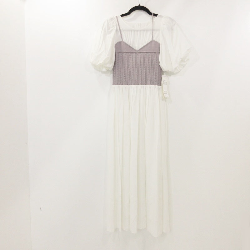 【中古】Lily Brown | リリーブラウン ニットビスチェドッキングワンピース ワンピース LWFO241108 2024S/S サイズ:F ホワイト
