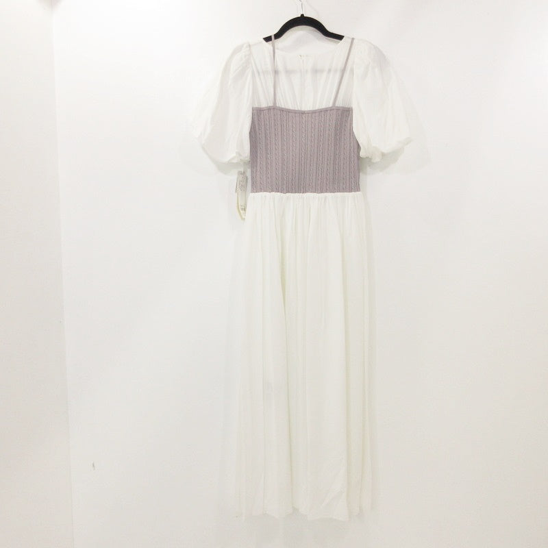 【中古】Lily Brown | リリーブラウン ニットビスチェドッキングワンピース ワンピース LWFO241108 2024S/S サイズ:F ホワイト