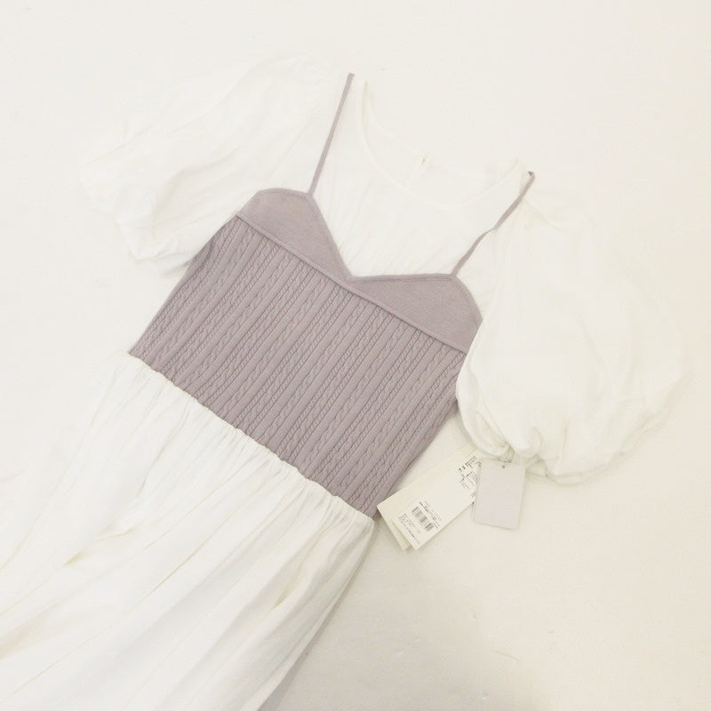 【中古】Lily Brown | リリーブラウン ニットビスチェドッキングワンピース ワンピース LWFO241108 2024S/S サイズ:F ホワイト