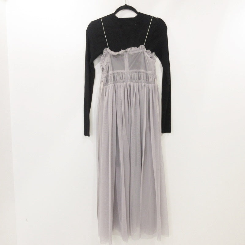 【中古】Lily Brown | リリーブラウン ニットビスチェドッキングワンピース ワンピース LWFO241108 2024S/S サイズ:F ブラック