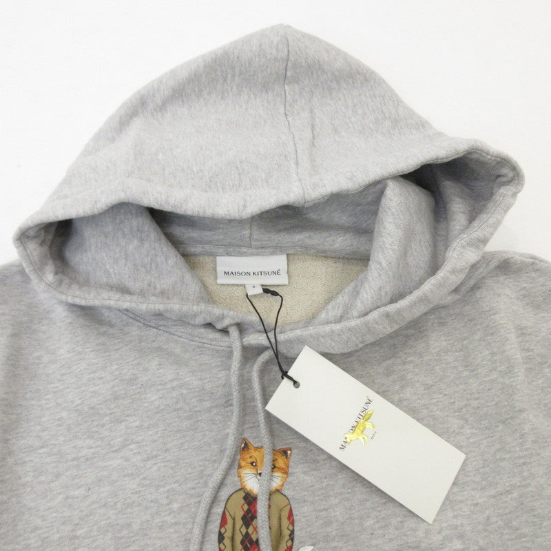 【中古】MAISON KITSUNE | メゾンキツネ Dressed Fox Regular Hoodie パーカー LM00304KM0001 グレー サイズ:S