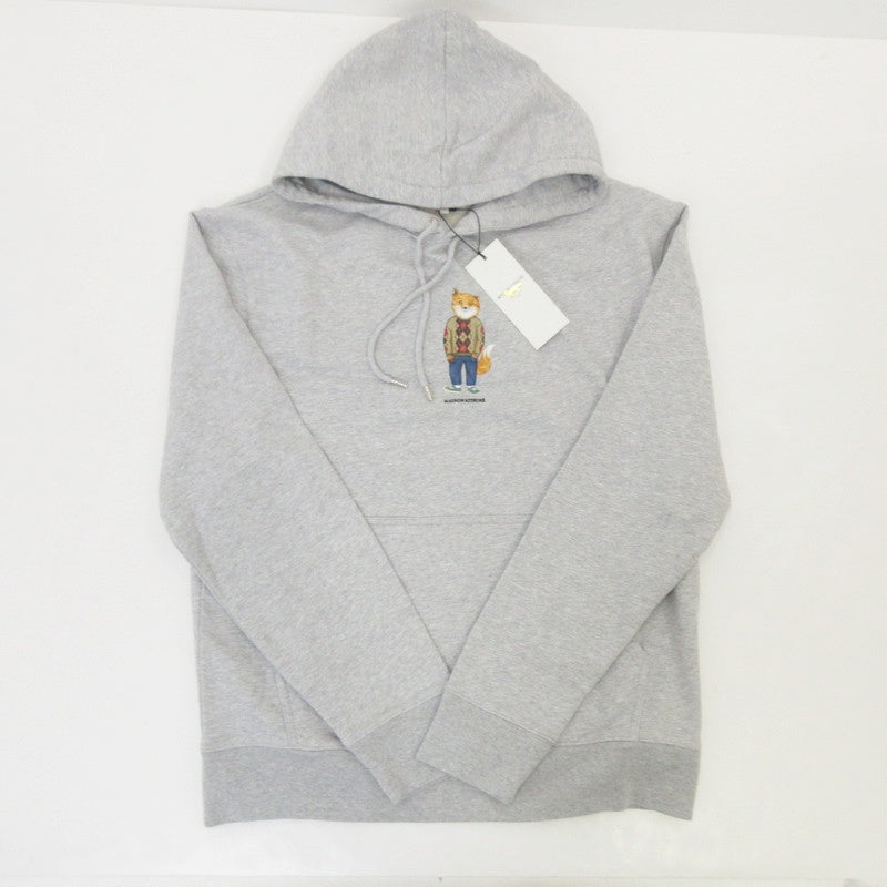【中古】MAISON KITSUNE | メゾンキツネ Dressed Fox Regular Hoodie パーカー LM00304KM0001 グレー サイズ:L