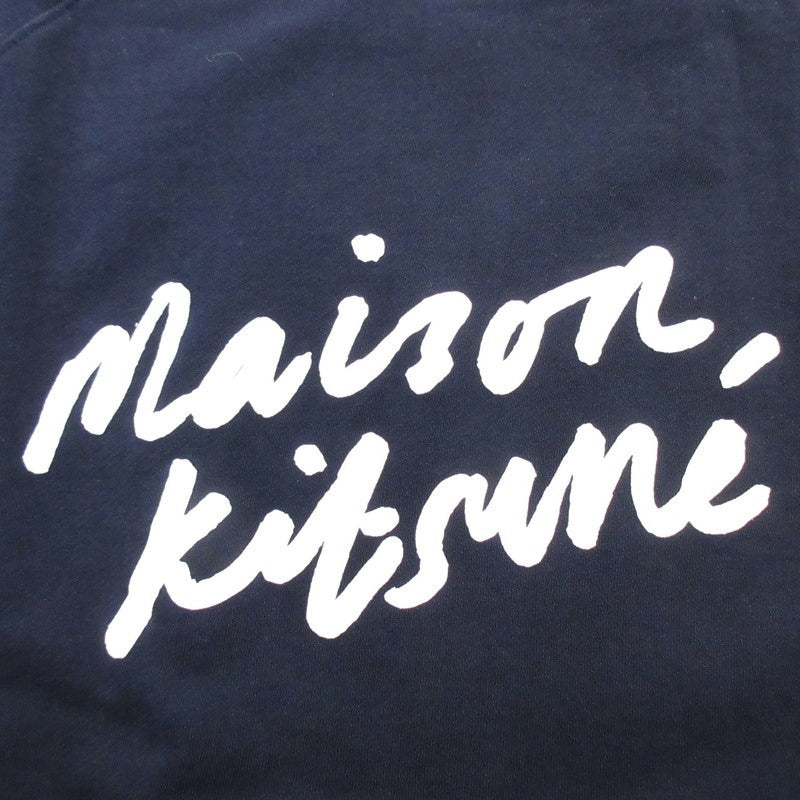 【中古】MAISON KITSUNE | メゾンキツネ HANDWRITING CLEAN SWEATSHIRT スウェット FM00352KM0001 国内正規品 ネイビー サイズ:M