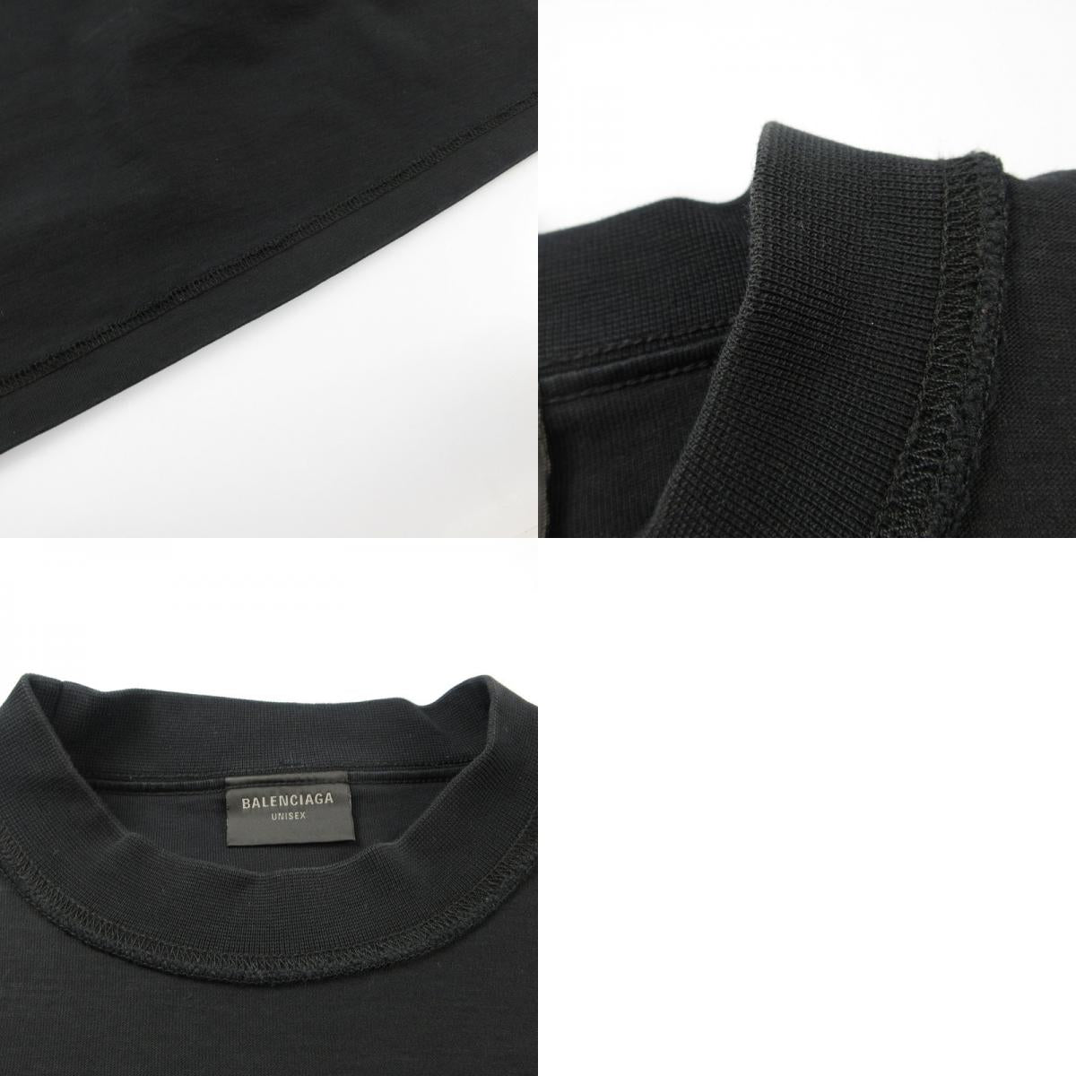 【中古】BALENCIAGA | バレンシアガ インサイドアウトロゴ 半袖Tシャツ 720198 TNVR5 国内正規品 ブラック サイズ:L