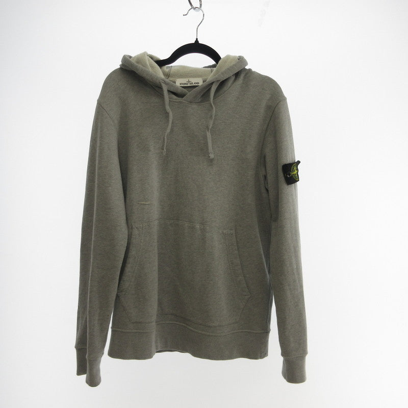 【中古】STONE ISLAND | ストーンアイランド LOGO PATCH HOODIE パーカー 751564120 国内正規品 2021A/W グレー サイズ:M