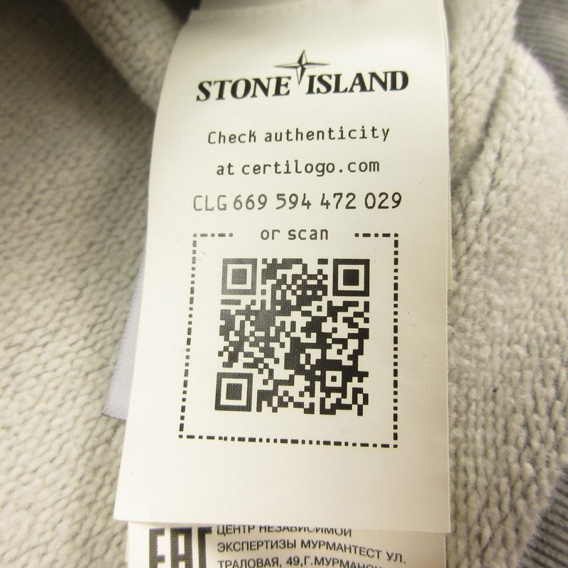 【中古】STONE ISLAND | ストーンアイランド LOGO PATCH HOODIE パーカー 751564120 国内正規品 2021A/W グレー サイズ:M