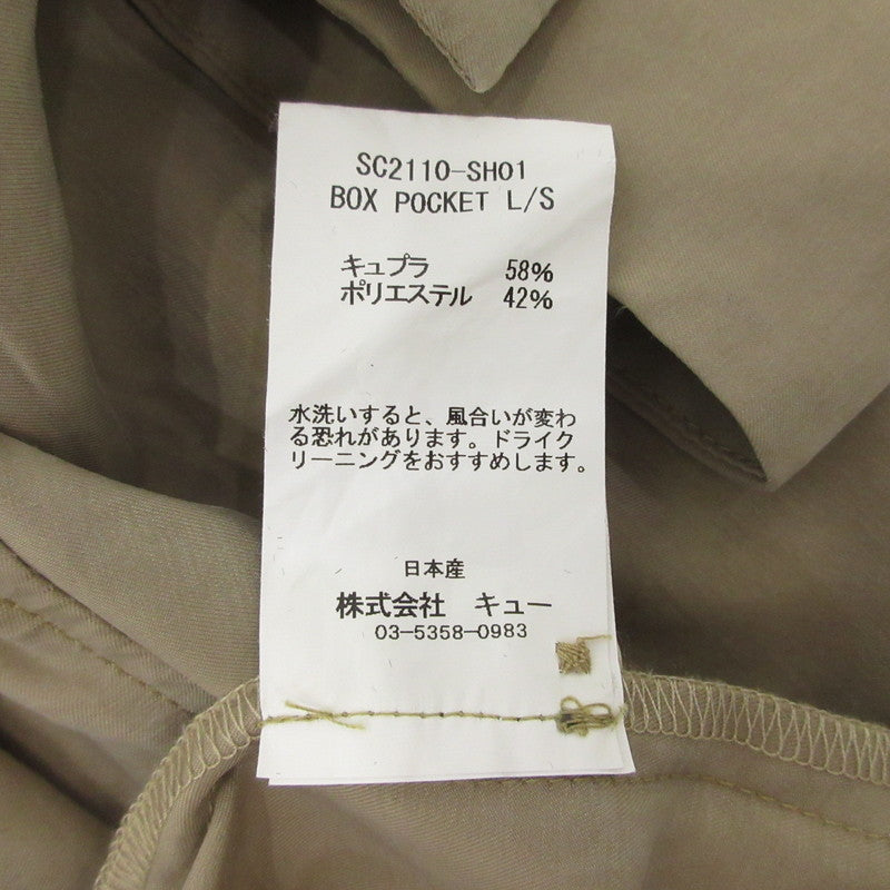 【中古】SON OF THE CHEESE | サノバチーズ BOX POCKET L/S 半袖シャツ SC2110-SH01 ベージュ サイズ:L