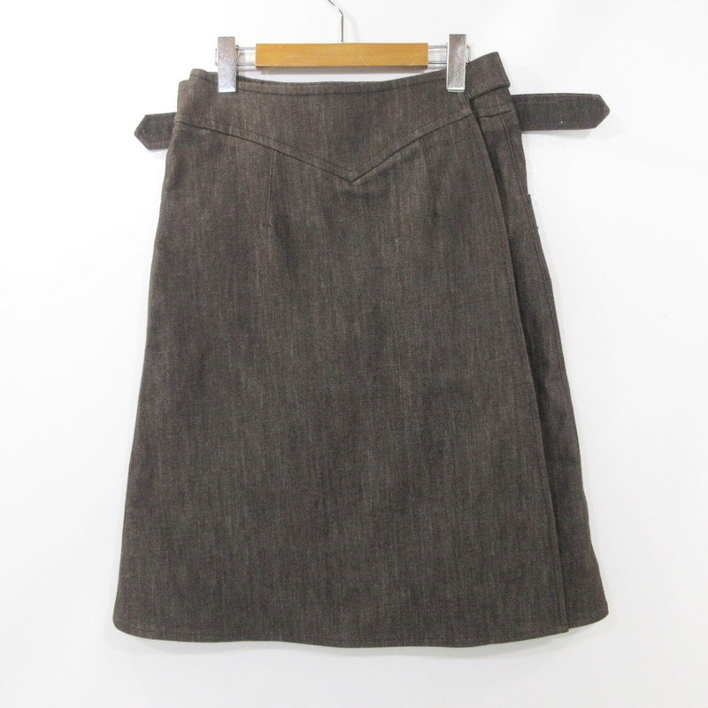 【中古】MAX MARA | マックスマーラ 花装飾付デニムスカート スカート 株式会社OTS ブラウン サイズ:38