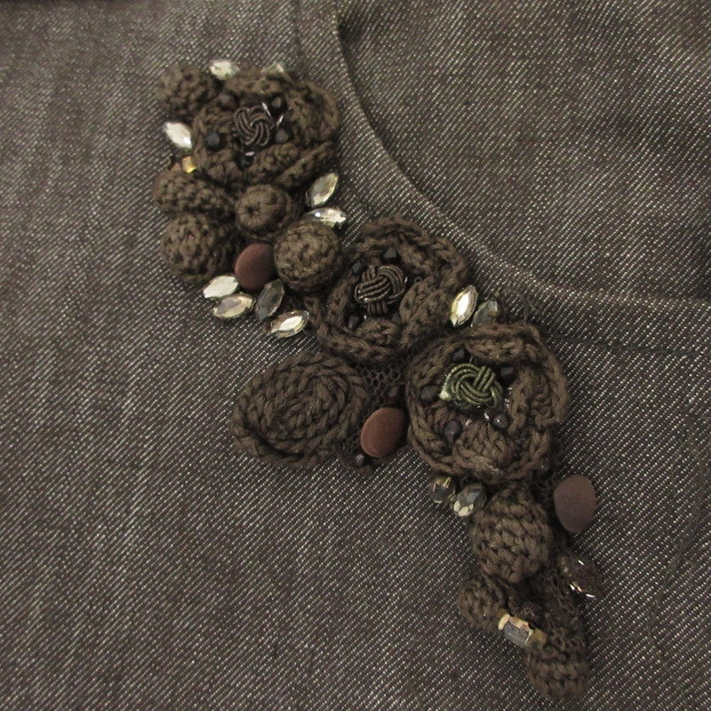 【中古】MAX MARA | マックスマーラ 花装飾付デニムスカート スカート 株式会社OTS ブラウン サイズ:38
