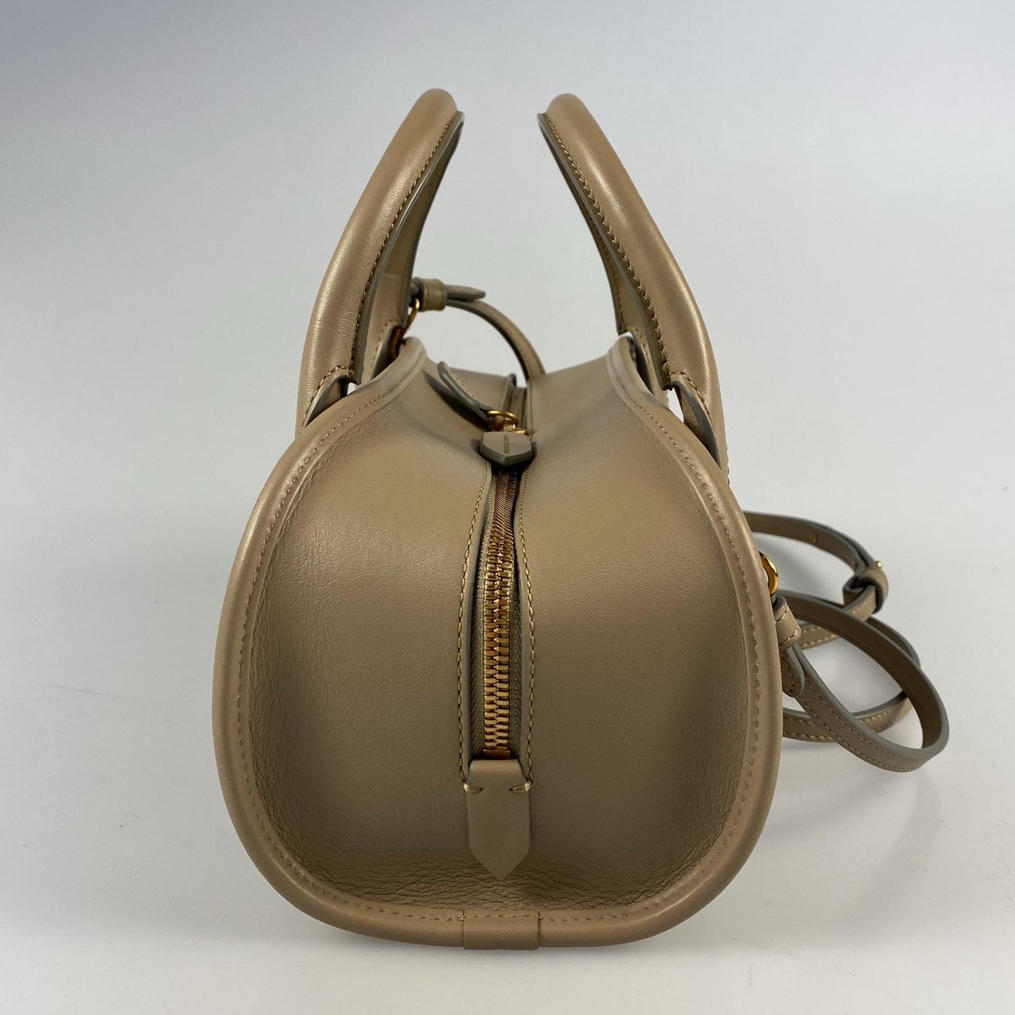 【中古】J&M Davidson | ジェイアンドエムデヴィッドソン MINI BUREAU BAG ハンドバッグ ベージュ