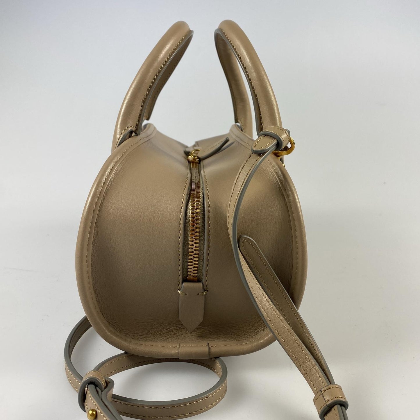 【中古】J&M Davidson | ジェイアンドエムデヴィッドソン MINI BUREAU BAG ハンドバッグ ベージュ