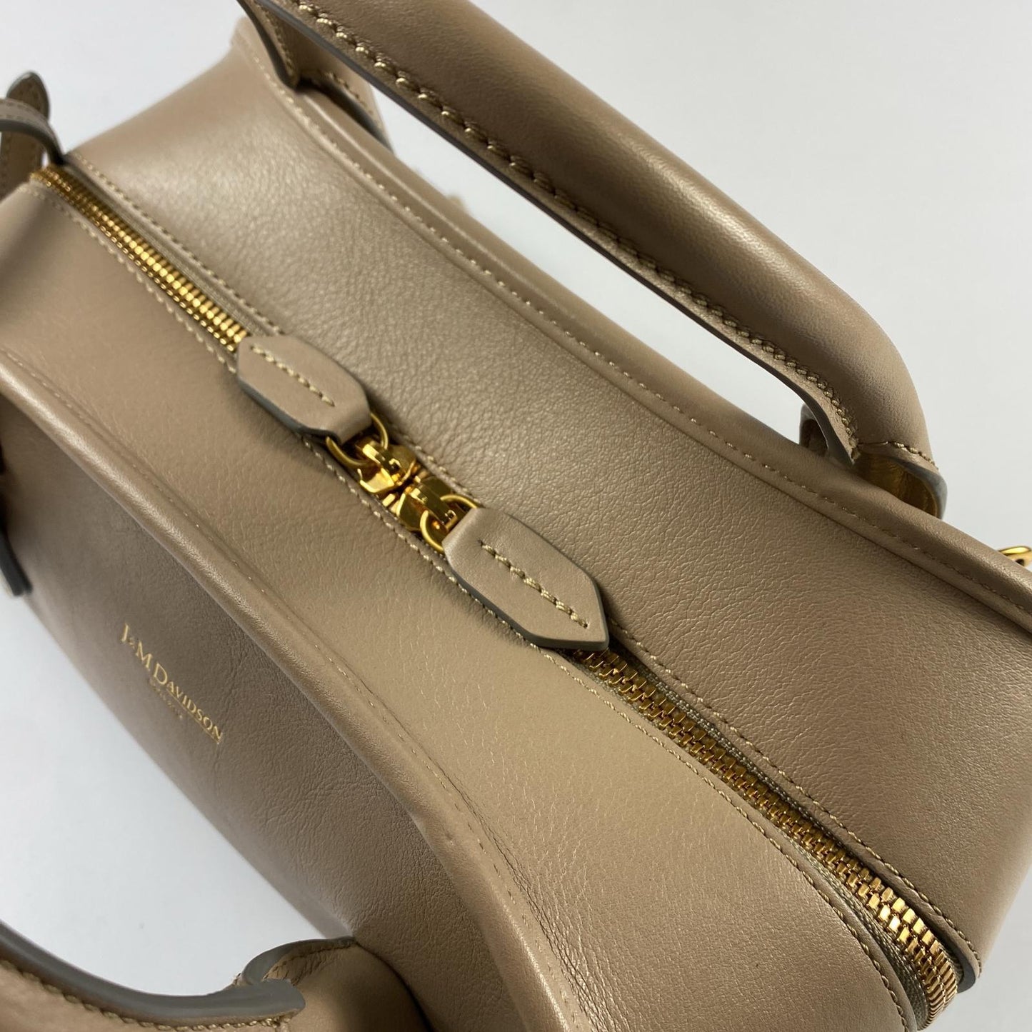 【中古】J&M Davidson | ジェイアンドエムデヴィッドソン MINI BUREAU BAG ハンドバッグ ベージュ