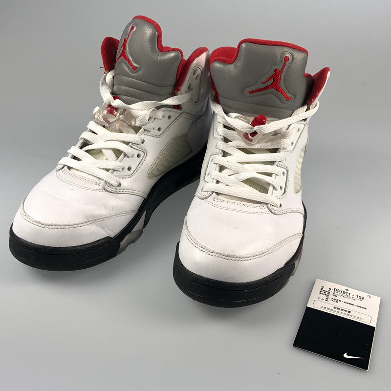 【中古】NIKE | ナイキ AIR JORDAN 5 RETRO “FIRE RED” スニーカー DA1911-102 ホワイト 27cm
