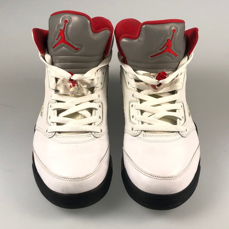 【中古】NIKE | ナイキ AIR JORDAN 5 RETRO “FIRE RED” スニーカー DA1911-102 ホワイト 27cm
