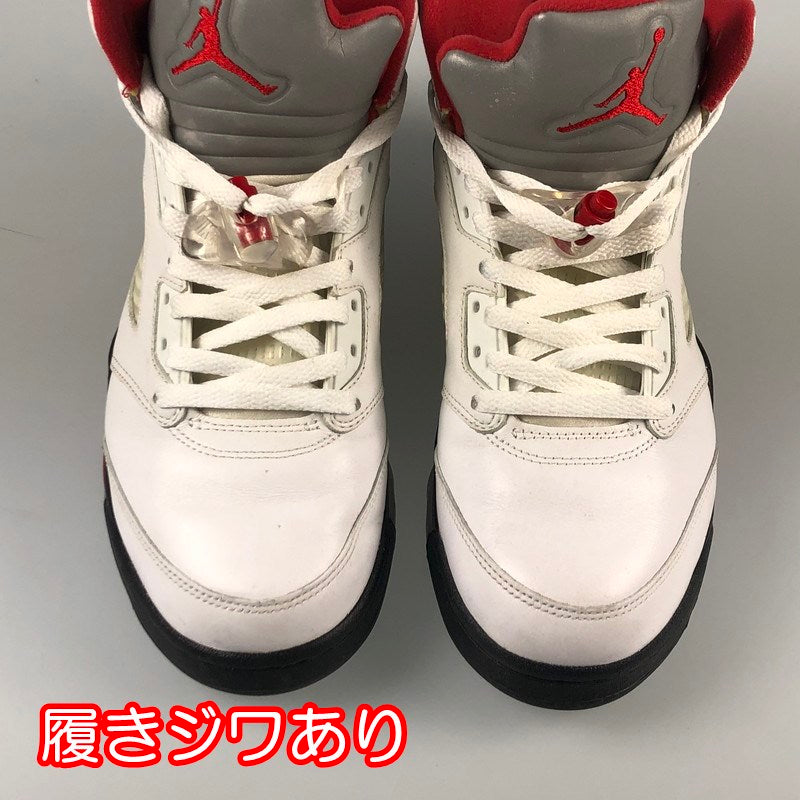 【中古】NIKE | ナイキ AIR JORDAN 5 RETRO “FIRE RED” スニーカー DA1911-102 ホワイト 27cm
