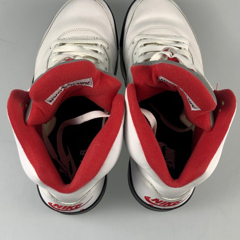 【中古】NIKE | ナイキ AIR JORDAN 5 RETRO “FIRE RED” スニーカー DA1911-102 ホワイト 27cm