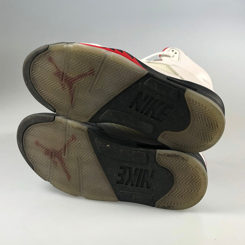 【中古】NIKE | ナイキ AIR JORDAN 5 RETRO “FIRE RED” スニーカー DA1911-102 ホワイト 27cm