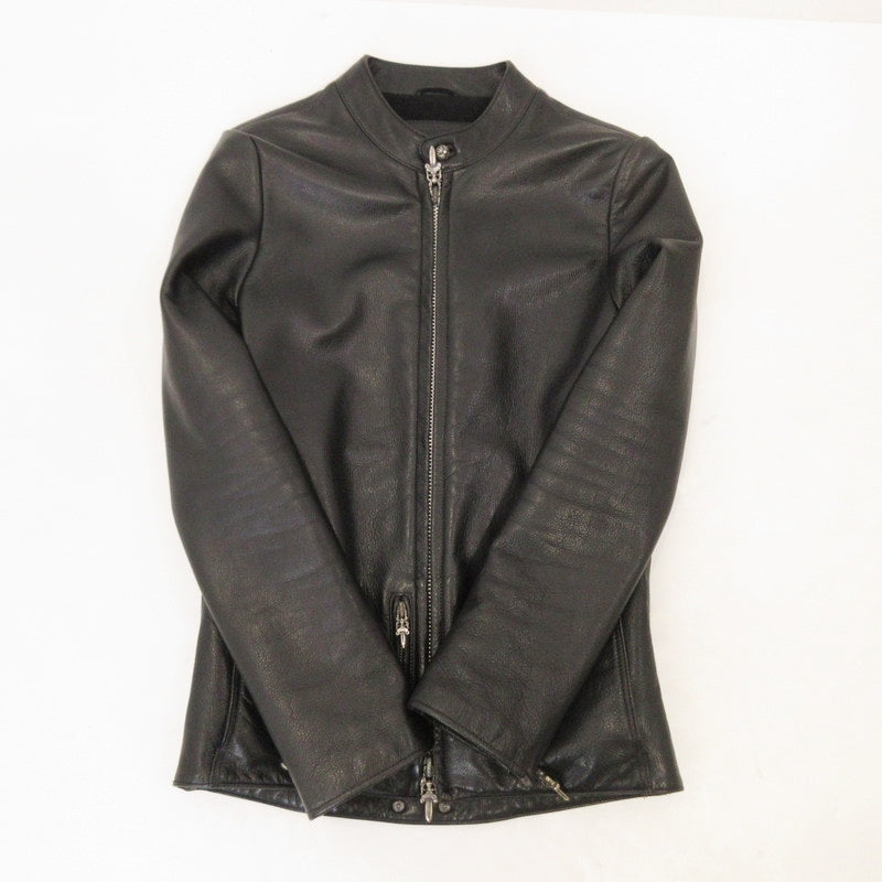 【中古】CHROME HEARTS | クロムハーツ RACING2 レザー 2225-304-6062 国内正規品 ブラック サイズ:M