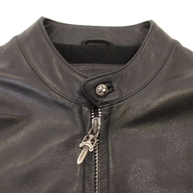 【中古】CHROME HEARTS | クロムハーツ RACING2 レザー 2225-304-6062 国内正規品 ブラック サイズ:M