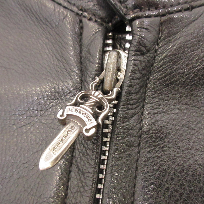 【中古】CHROME HEARTS | クロムハーツ RACING2 レザー 2225-304-6062 国内正規品 ブラック サイズ:M